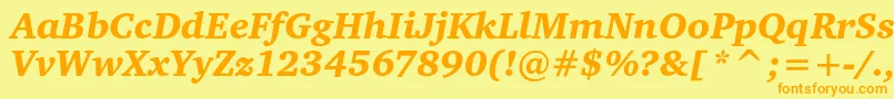 CharteritcblackItalic Font – Orange Fonts on Yellow Background