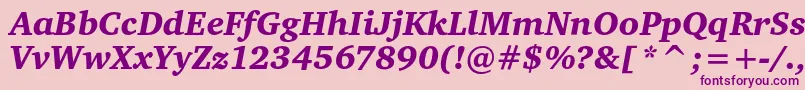 Police CharteritcblackItalic – polices violettes sur fond rose