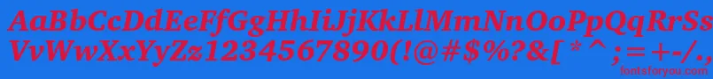 CharteritcblackItalic Font – Red Fonts on Blue Background