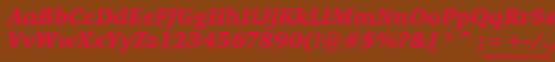 CharteritcblackItalic Font – Red Fonts on Brown Background