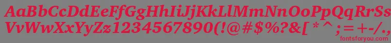 CharteritcblackItalic Font – Red Fonts on Gray Background