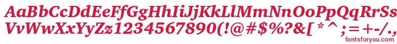 フォントCharteritcblackItalic – 白い背景に赤い文字