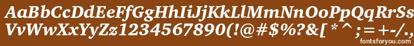 CharteritcblackItalic-fontti – valkoiset fontit ruskealla taustalla