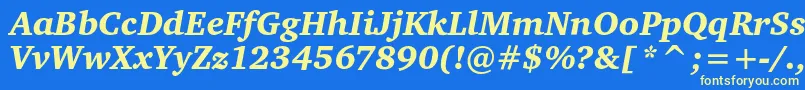 CharteritcblackItalic Font – Yellow Fonts on Blue Background