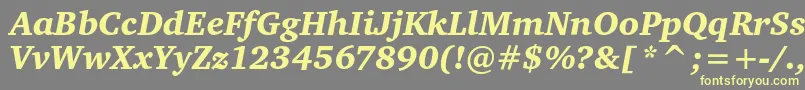 Шрифт CharteritcblackItalic – жёлтые шрифты на сером фоне