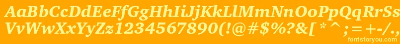 フォントCharteritcblackItalic – オレンジの背景に黄色の文字