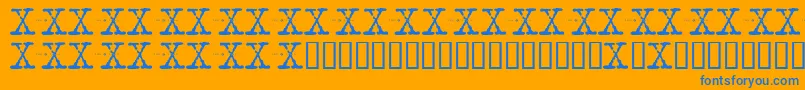 Xfont-Schriftart – Blaue Schriften auf orangefarbenem Hintergrund