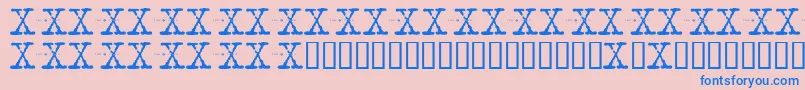 Xfont-Schriftart – Blaue Schriften auf rosa Hintergrund