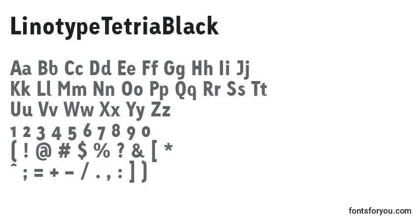 LinotypeTetriaBlack-fontti – aakkoset, numerot, erikoismerkit