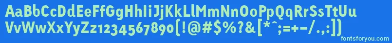 LinotypeTetriaBlack Font – Green Fonts on Blue Background