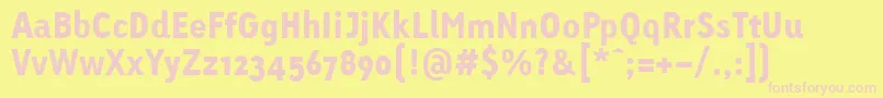 LinotypeTetriaBlack Font – Pink Fonts on Yellow Background