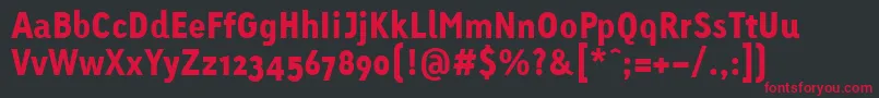 フォントLinotypeTetriaBlack – 黒い背景に赤い文字