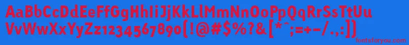 LinotypeTetriaBlack Font – Red Fonts on Blue Background
