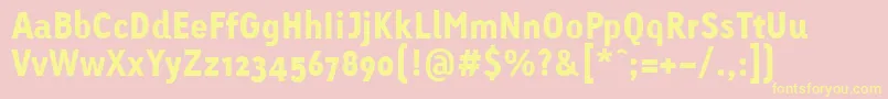 LinotypeTetriaBlack-Schriftart – Gelbe Schriften auf rosa Hintergrund
