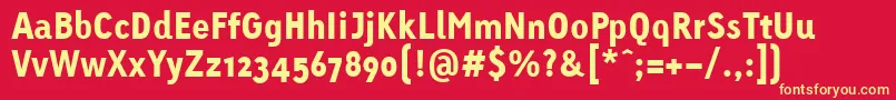 LinotypeTetriaBlack Font – Yellow Fonts on Red Background