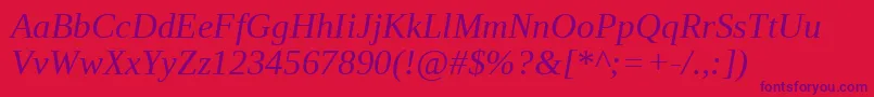 Liberationserif Italic Font – Purple Fonts on Red Background