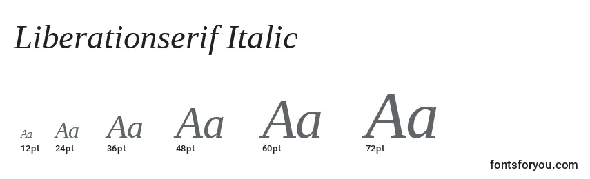 Größen der Schriftart Liberationserif Italic