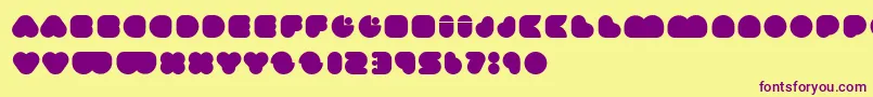 Happyloverstown.EuUmmagomma Font – Purple Fonts on Yellow Background