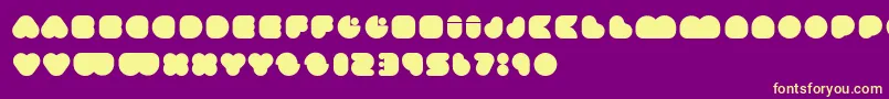 Happyloverstown.EuUmmagomma Font – Yellow Fonts on Purple Background