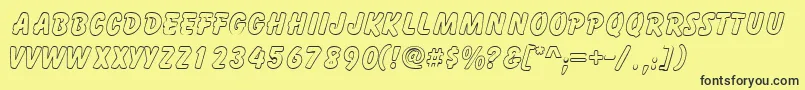 GizmooutlinecapssskRegular Font – Black Fonts on Yellow Background