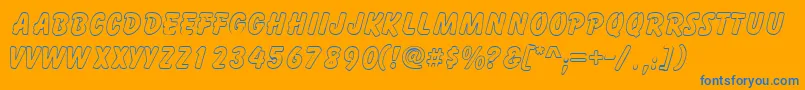 GizmooutlinecapssskRegular Font – Blue Fonts on Orange Background