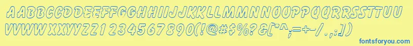 GizmooutlinecapssskRegular Font – Blue Fonts on Yellow Background