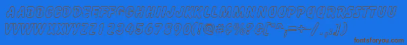 GizmooutlinecapssskRegular Font – Brown Fonts on Blue Background