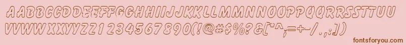 GizmooutlinecapssskRegular Font – Brown Fonts on Pink Background