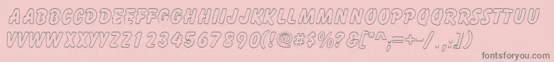 GizmooutlinecapssskRegular Font – Gray Fonts on Pink Background