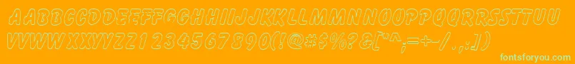 GizmooutlinecapssskRegular Font – Green Fonts on Orange Background