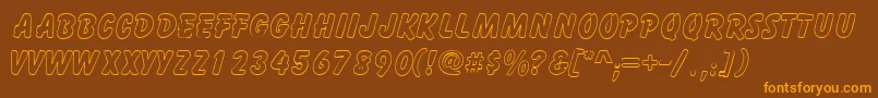GizmooutlinecapssskRegular Font – Orange Fonts on Brown Background