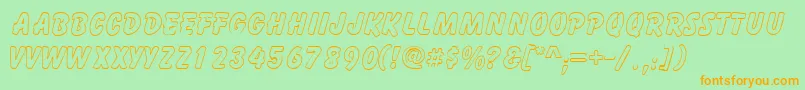GizmooutlinecapssskRegular Font – Orange Fonts on Green Background