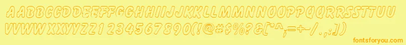 GizmooutlinecapssskRegular Font – Orange Fonts on Yellow Background