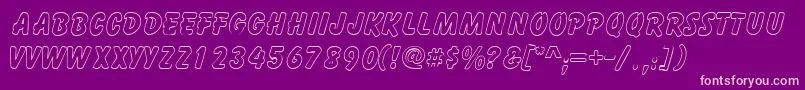 GizmooutlinecapssskRegular Font – Pink Fonts on Purple Background