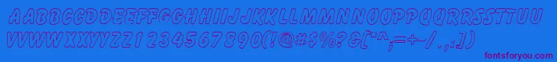 GizmooutlinecapssskRegular Font – Purple Fonts on Blue Background