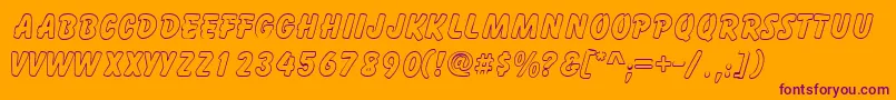 GizmooutlinecapssskRegular Font – Purple Fonts on Orange Background
