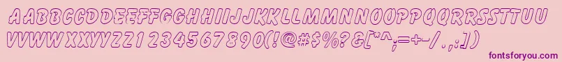 GizmooutlinecapssskRegular Font – Purple Fonts on Pink Background