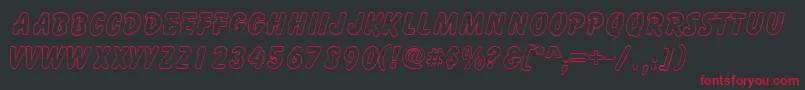 GizmooutlinecapssskRegular Font – Red Fonts on Black Background