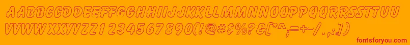 GizmooutlinecapssskRegular Font – Red Fonts on Orange Background