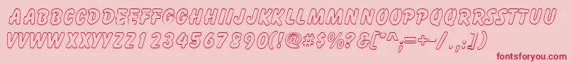 GizmooutlinecapssskRegular Font – Red Fonts on Pink Background