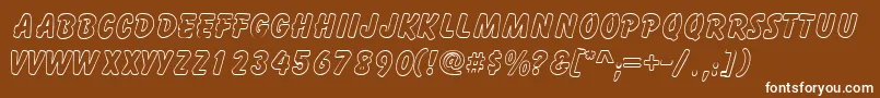 GizmooutlinecapssskRegular Font – White Fonts on Brown Background