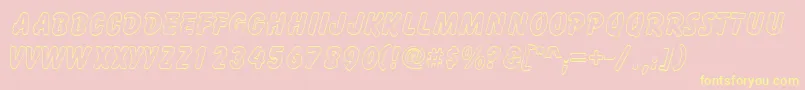 GizmooutlinecapssskRegular Font – Yellow Fonts on Pink Background