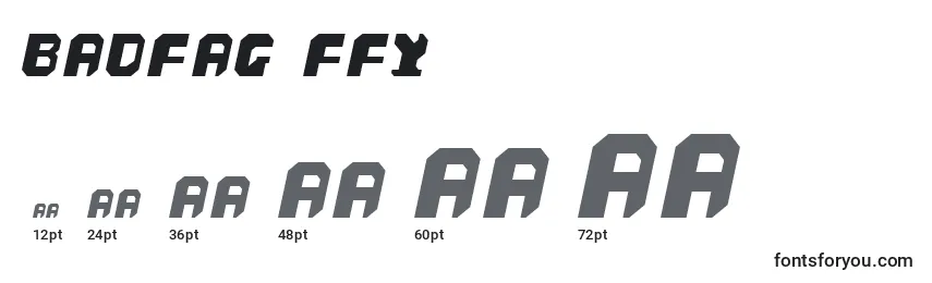 Размеры шрифта Badfag ffy