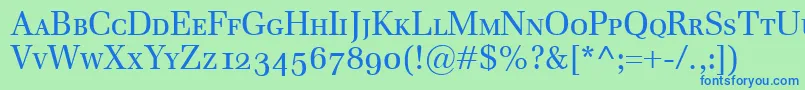 EmonaSmallcaps Font – Blue Fonts on Green Background