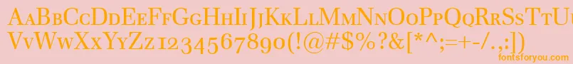 Police EmonaSmallcaps – polices orange sur fond rose