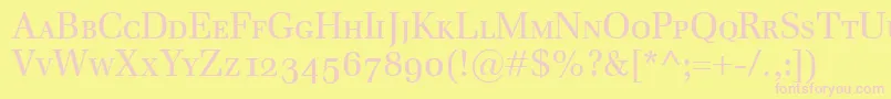 EmonaSmallcaps Font – Pink Fonts on Yellow Background