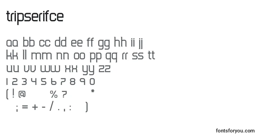 Шрифт Tripserifce – алфавит, цифры, специальные символы