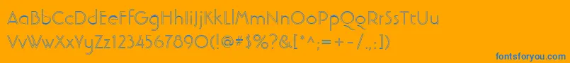 LinotypebanjomanopenLight Font – Blue Fonts on Orange Background