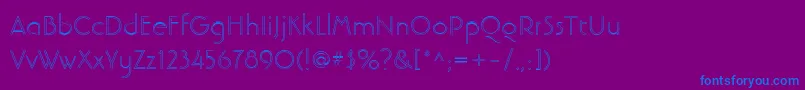 LinotypebanjomanopenLight-Schriftart – Blaue Schriften auf violettem Hintergrund