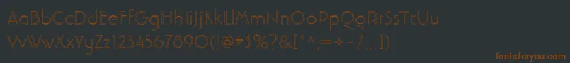 LinotypebanjomanopenLight-Schriftart – Braune Schriften auf schwarzem Hintergrund